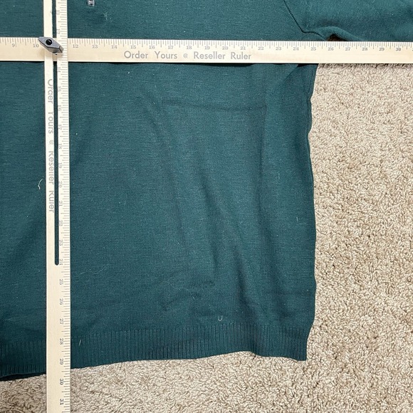 Vintage CC FILSON 1/4 Zip Pullover Crewneck Sweater Green Virgin Wool Mens 2XL - Picture 5 of 5